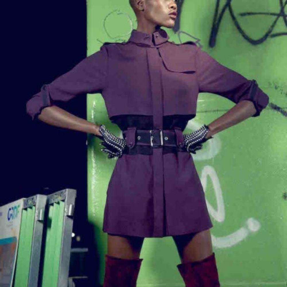 Georgine The Jane Trench‎ Dress Deep Purple Sz 12